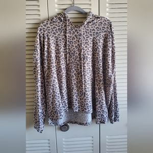 Leopard Print Long Sleeve with Hood Size 2X